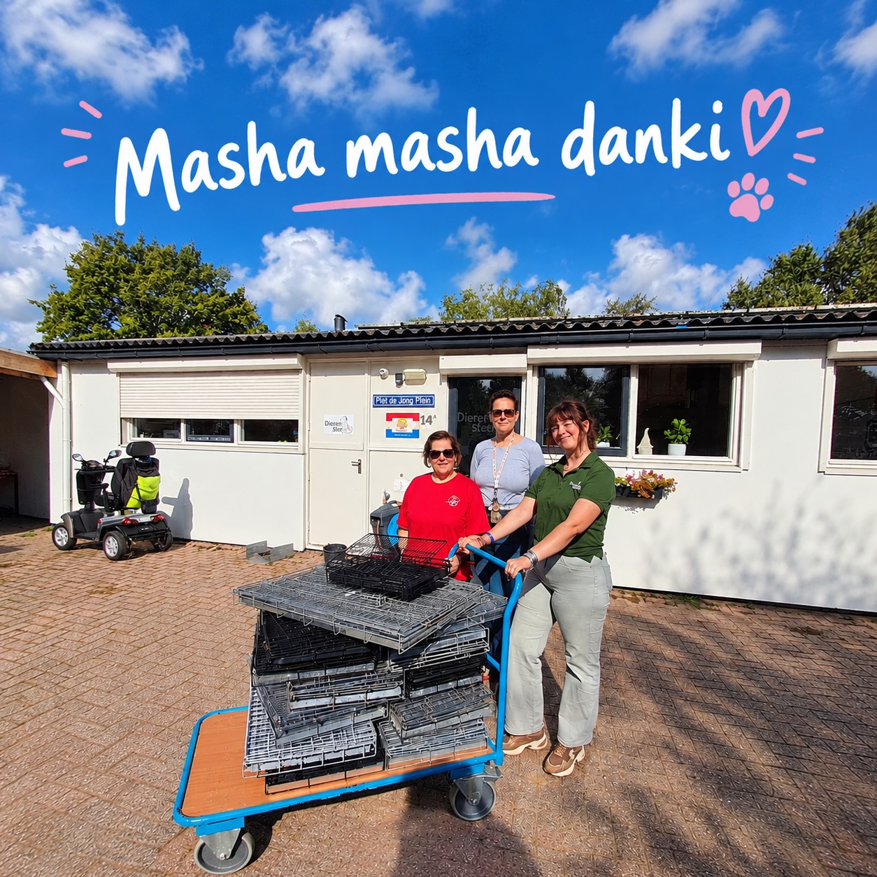 𝗠𝗮𝘀𝗵𝗮 𝗺𝗮𝘀𝗵𝗮 𝗱𝗮𝗻𝗸𝗶! 🙏🐾

Dennis and Marie-José have been out and about in the Netherlands again! 🇳🇱 This time, we received an absolutely amazing donation from animal shelter De Dierenstee! 🙌🏻

A whopping 30 wire crates ‼️, loads of harnesses, leashes, puppy pads and food bowls will soon get a second life on the other side of the world! 🌎

Dennis and Marie-José travel all across the country to collect the crates directly from people’s homes, and we think that is just incredible! 🥹❤️

#rescuepawscuraçao #dedierenstee #donatie #rescuedog #westpointer